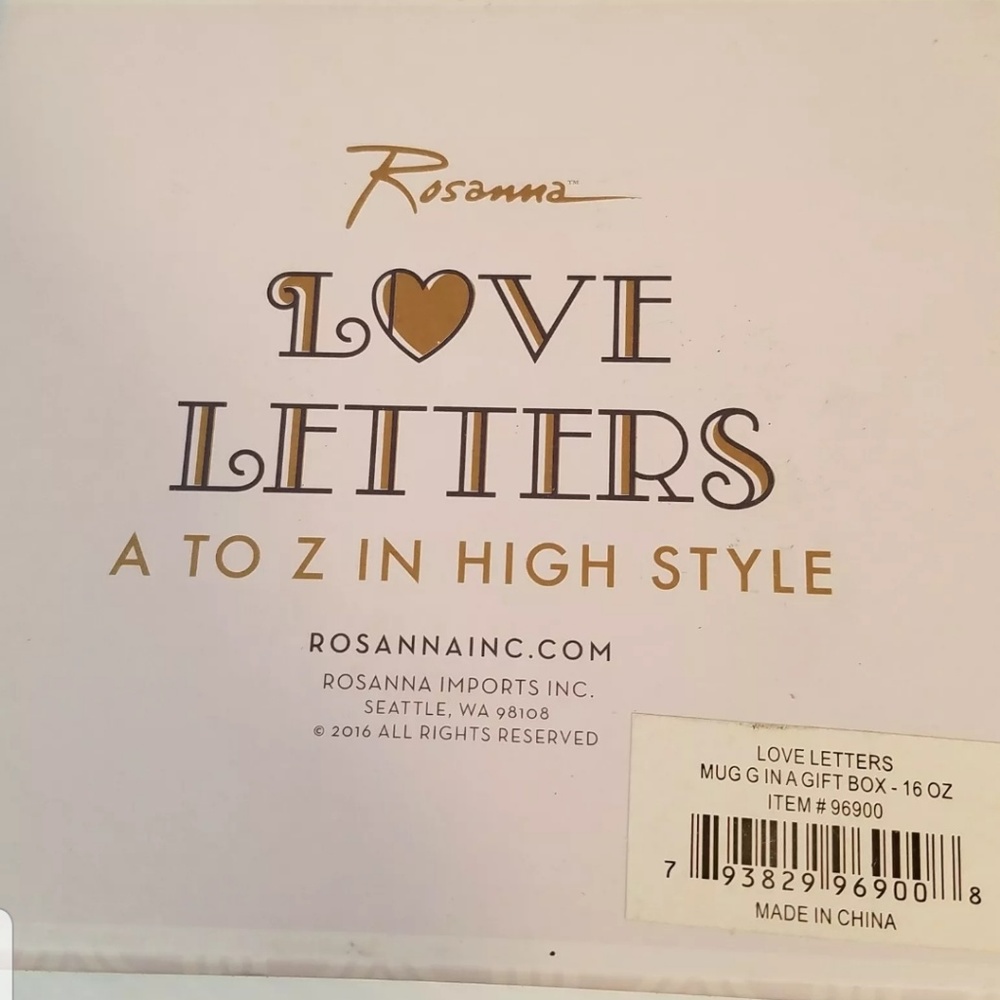 NEW Rosanna Love Letters Coffee Mug Boxed Letter G - Picture 5 of 8